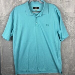 Loudmouth Polo Golf Mens XL Teal Blue Essential Performance Short Sleeve‎ Shirt